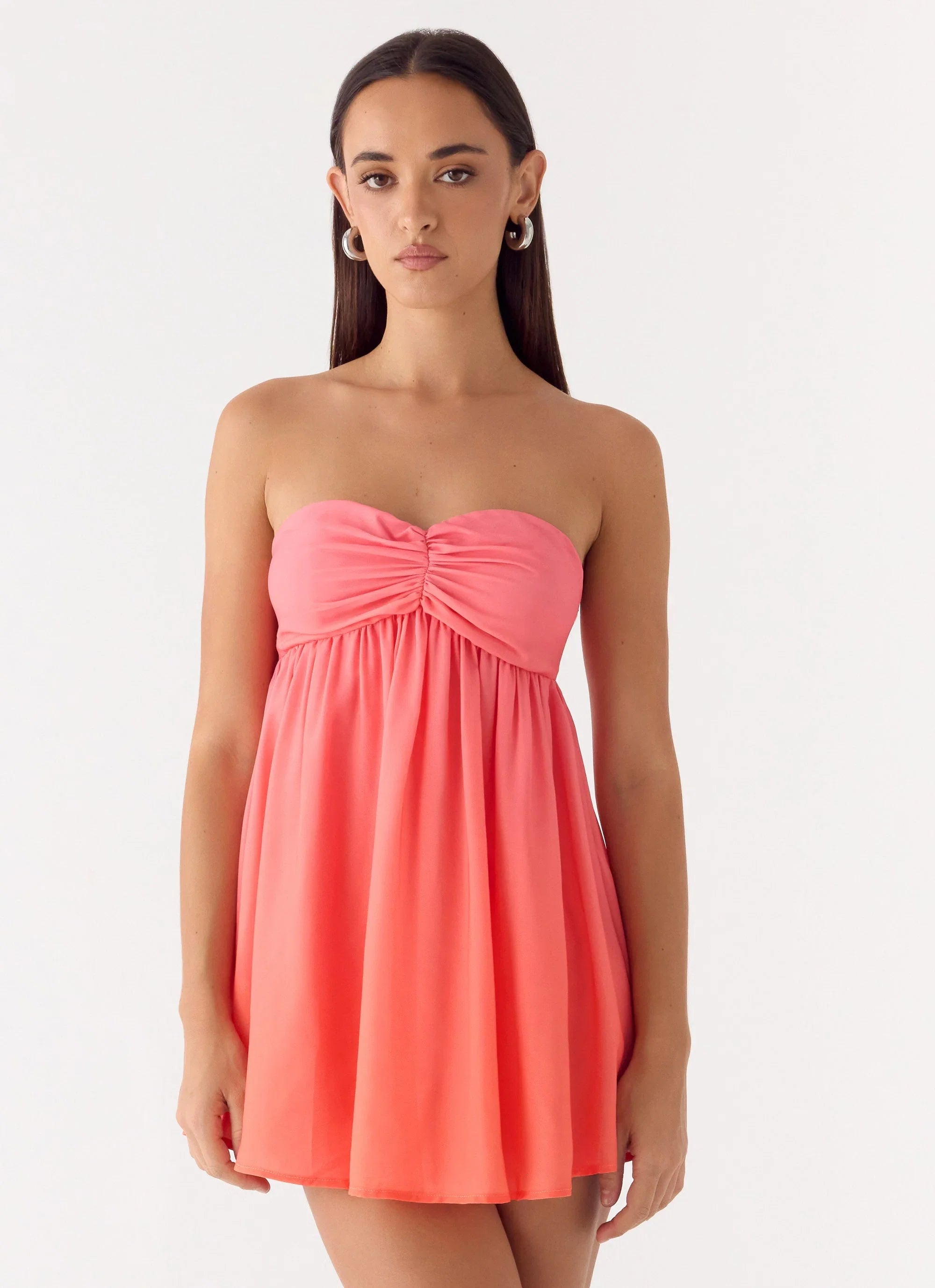 Elevare Strapless Mini Dress Sunset Ombre