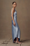Yvette Slip Maxi Dress With Asymmetrical Hem Cornflower Blue