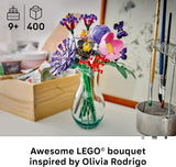 LEGO Botanicals Olivia Rodrigos Flower Bouquet 11507 Building Toys for Girls Boys Ages 9 Bedroom Decor for Fans Artificial Flowers 400 pieces Gift for Birthdays