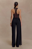 Aspyn Slinky Gathered Wide Leg Pants Black