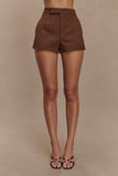 Sally Faux Suede Short Milk Chocolate