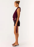 Teaha Wrap Top Plum
