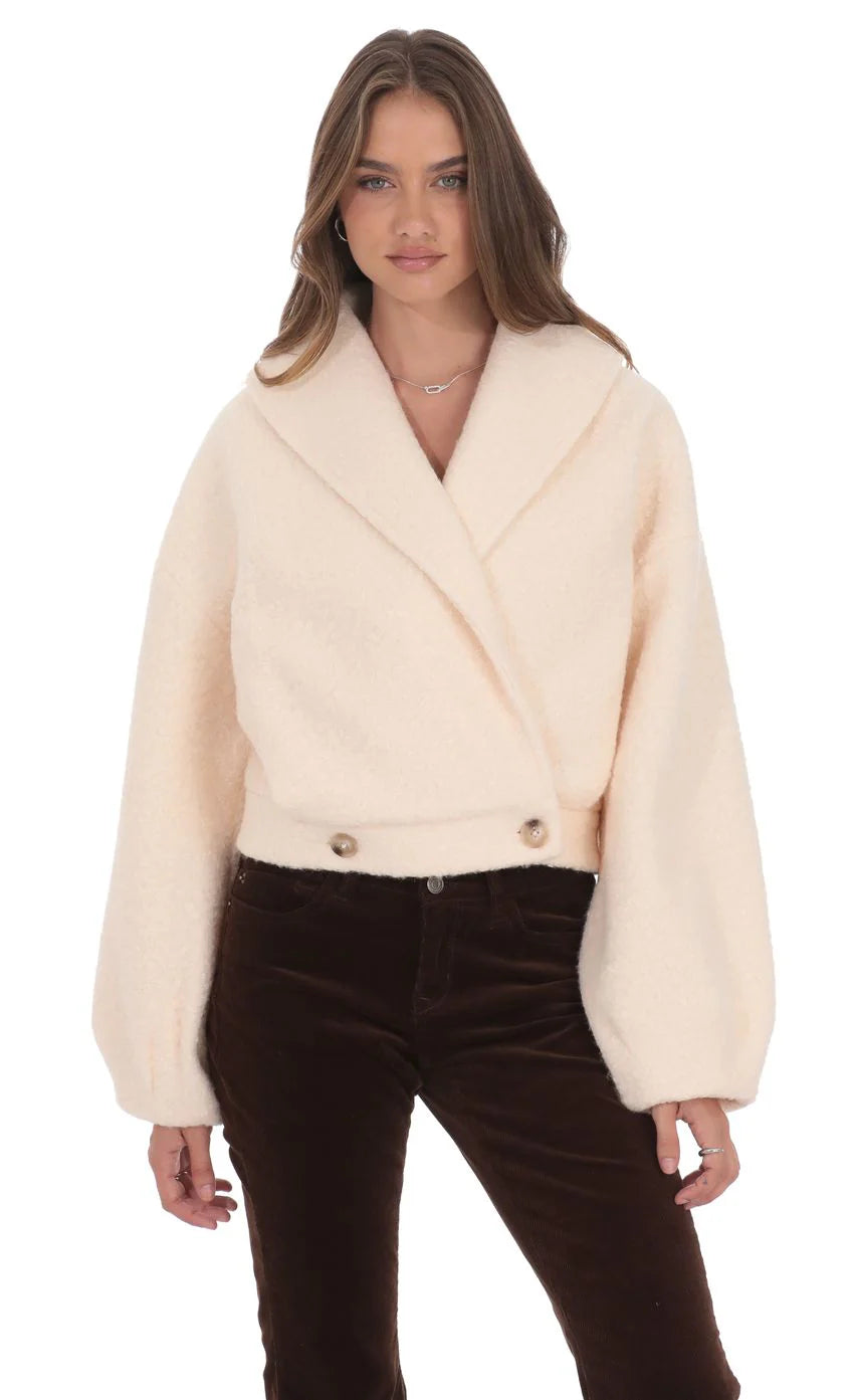 Boucl Jacket in Blush Beige