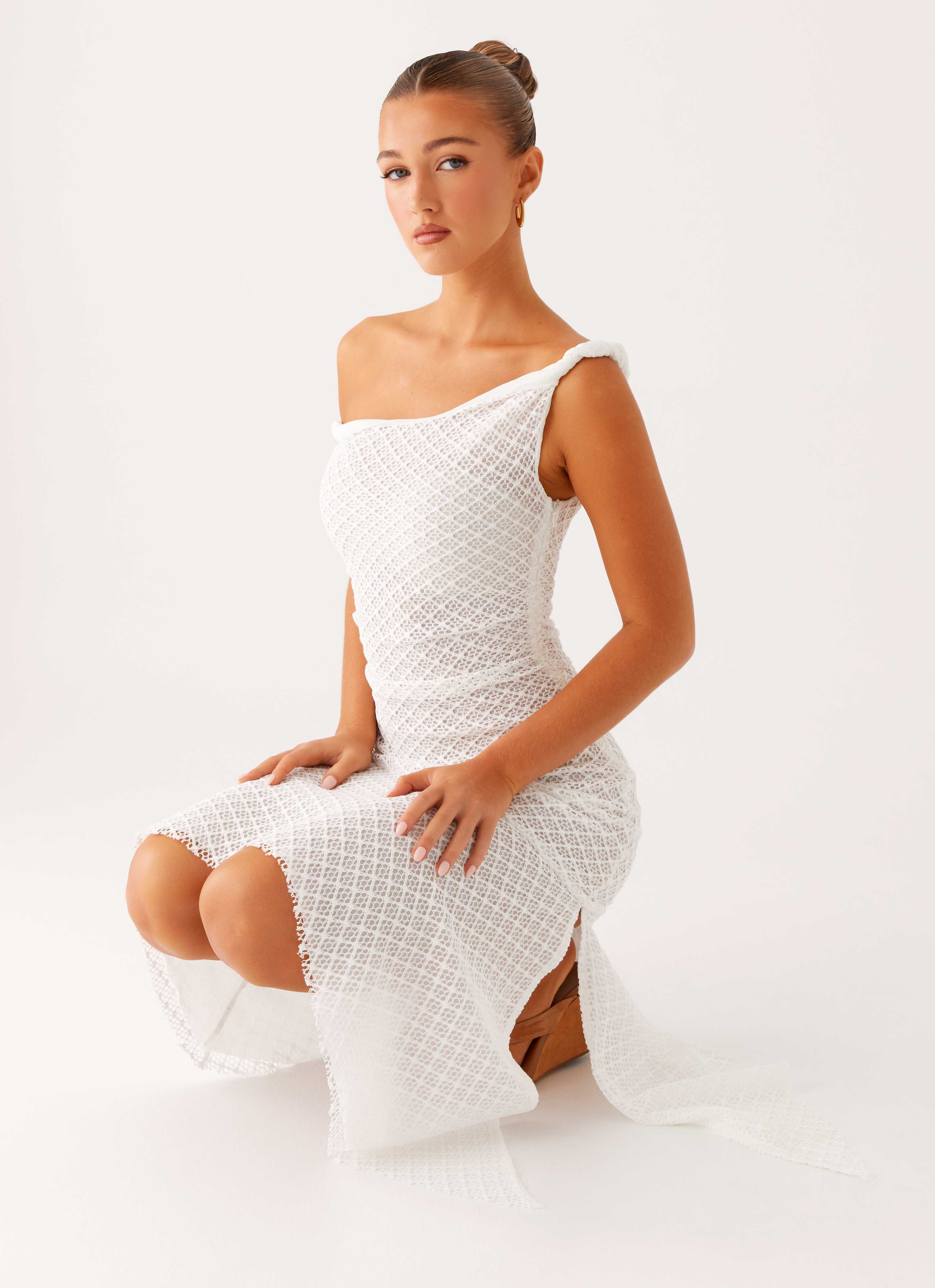 Huntah Midi Dress Ivory