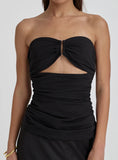 Black Bandeau Cut Out Detail Top