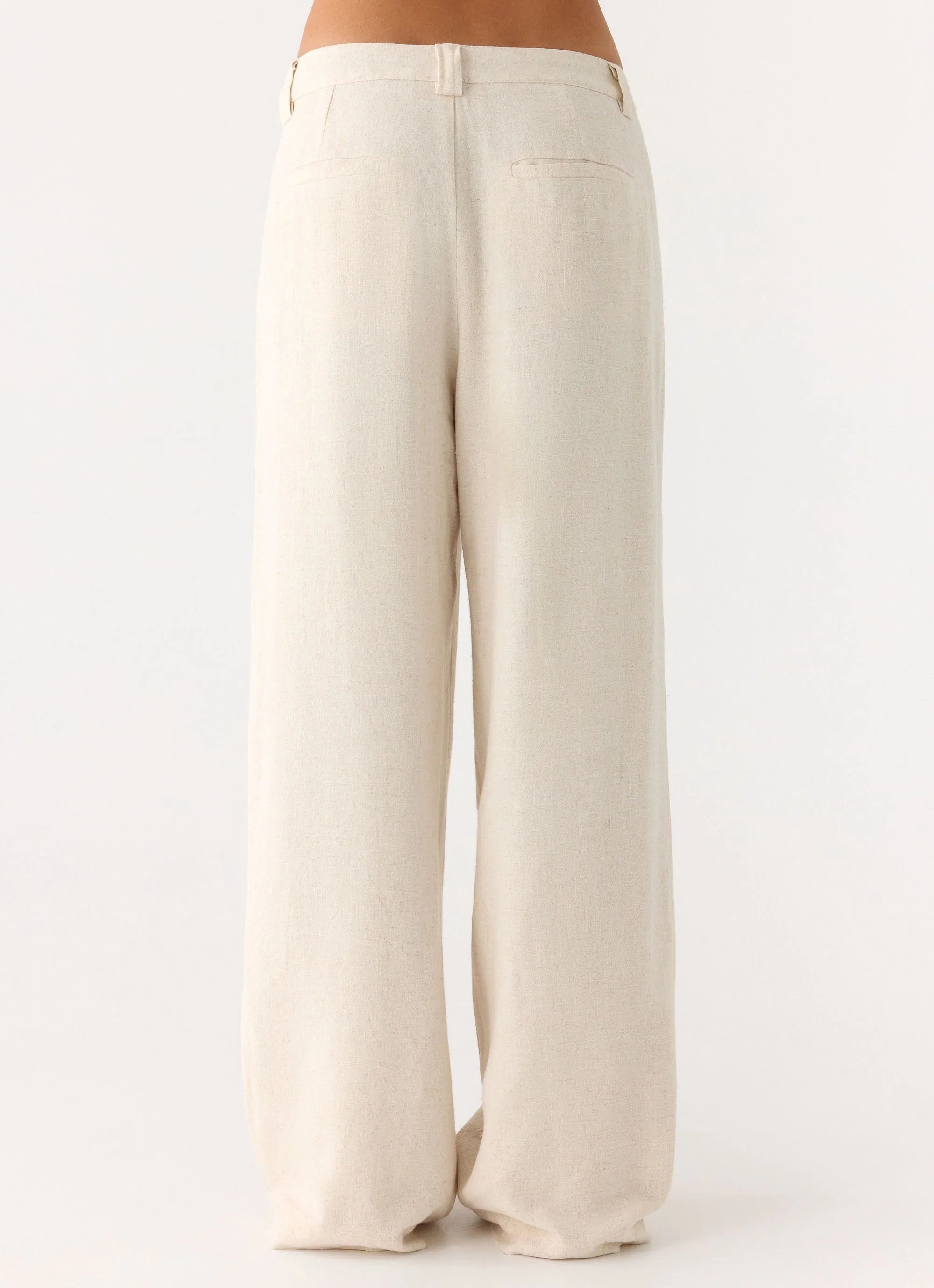 Delong Low Rise Linen Pants Oatmeal