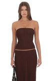 Textured Tube Top in Brown