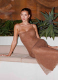Zuella Beaded Maxi Dress Chocolate