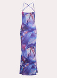 Livia Maxi Dress Purple White Lilly