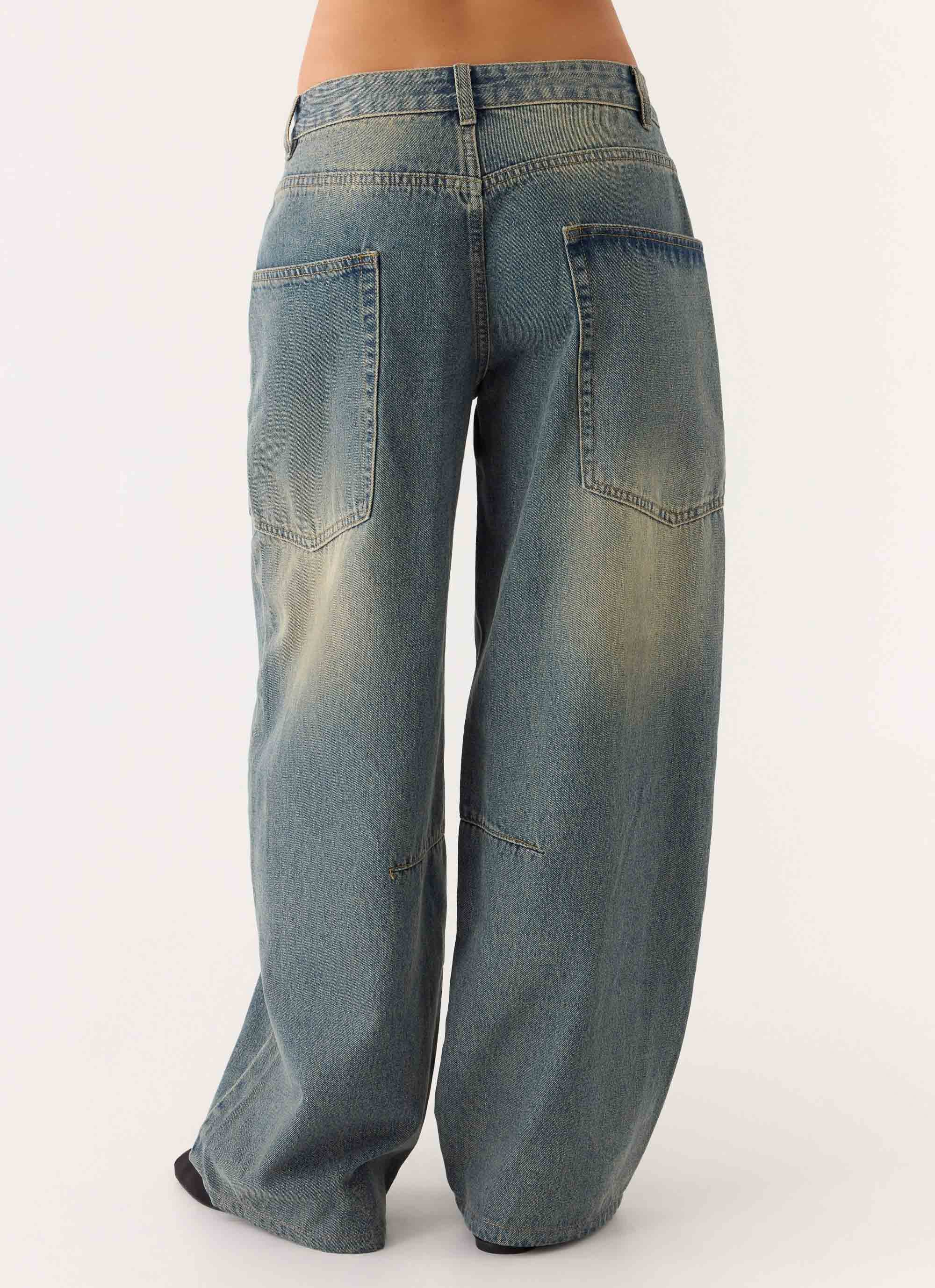 Joseph Low Rise Denim Jeans Vintage Wash Blue
