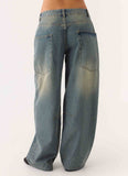 Joseph Low Rise Denim Jeans Vintage Wash Blue