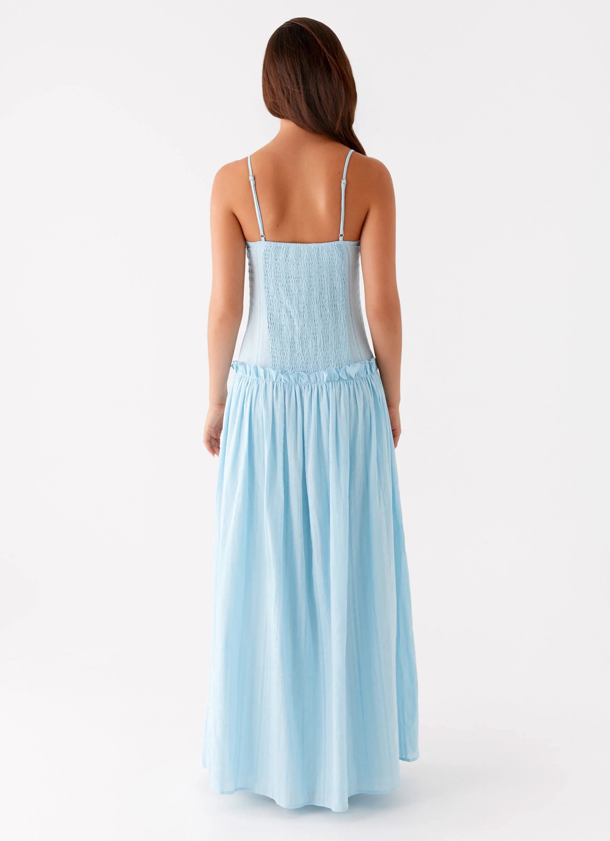 Jacinda Drop Waist Maxi Dress Blue