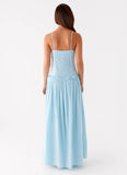 Jacinda Drop Waist Maxi Dress Blue