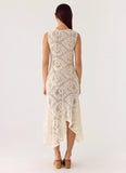 Janayia Midi Dress Ivory