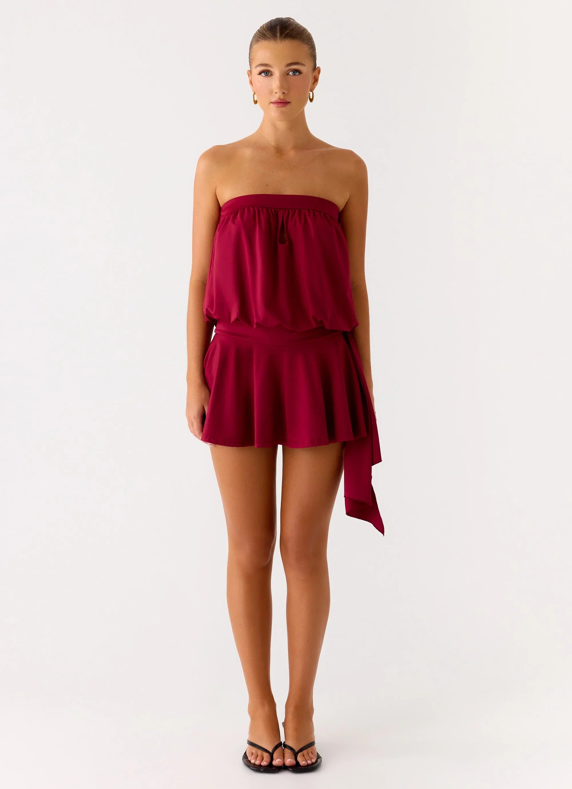 Forever Young Mini Dress Dark Cherry