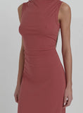 Dusty Red Jersey Midaxi Dress