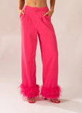 Shake It Off Feather Pants Magenta