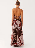 Ramona Linen Maxi Dress Cinnamon Palm