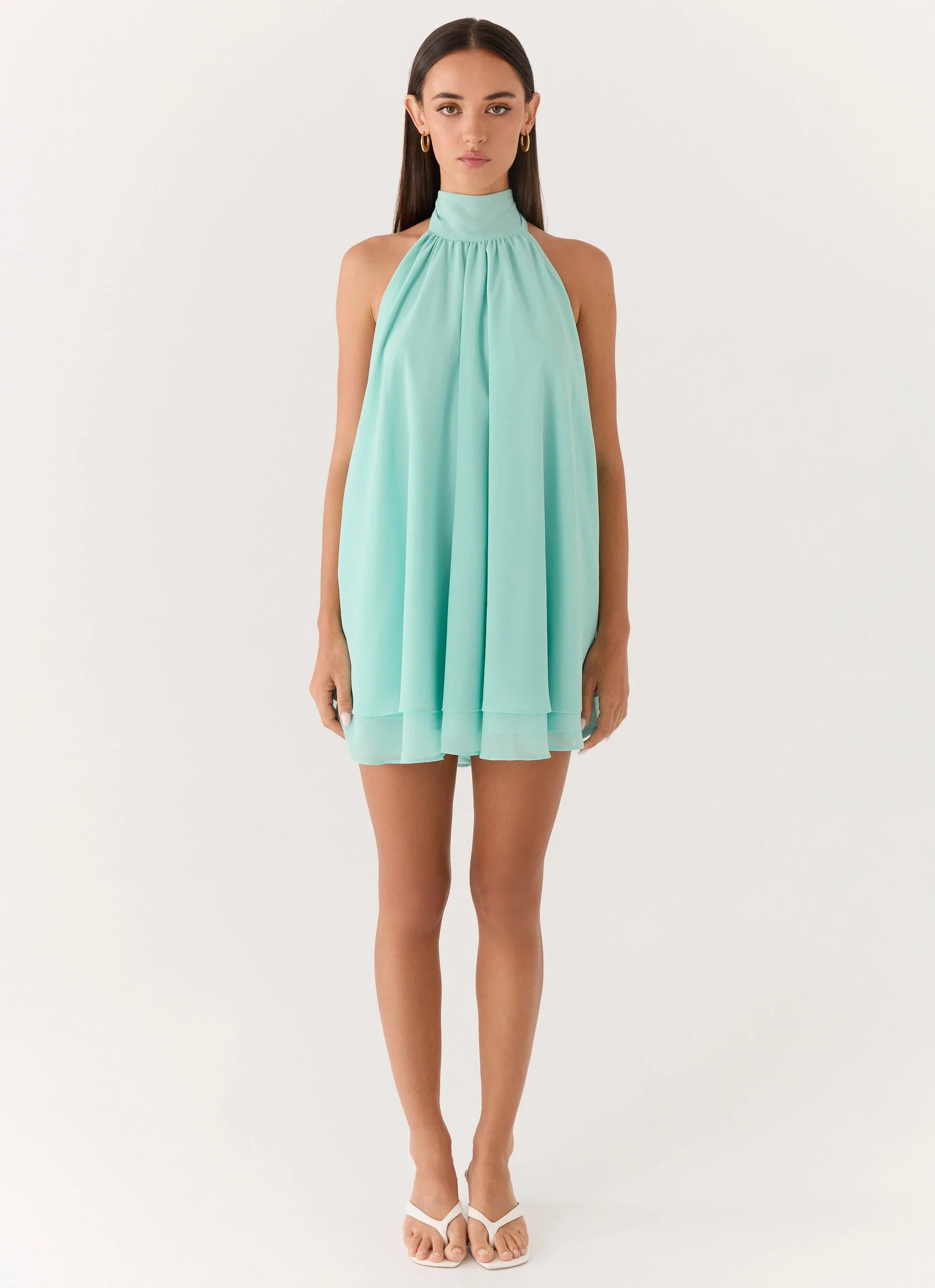 Lyrah Halter Mini Dress Mint