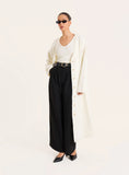 Cream Knitted Button Up Longline Cardigan