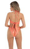 Iridescent Halter Bikini Set in Orange