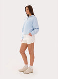Light Blue Branded Oversized Polo Sweatshirt