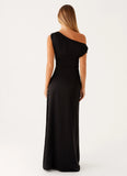 Heart Of Glass Satin Maxi Dress Black
