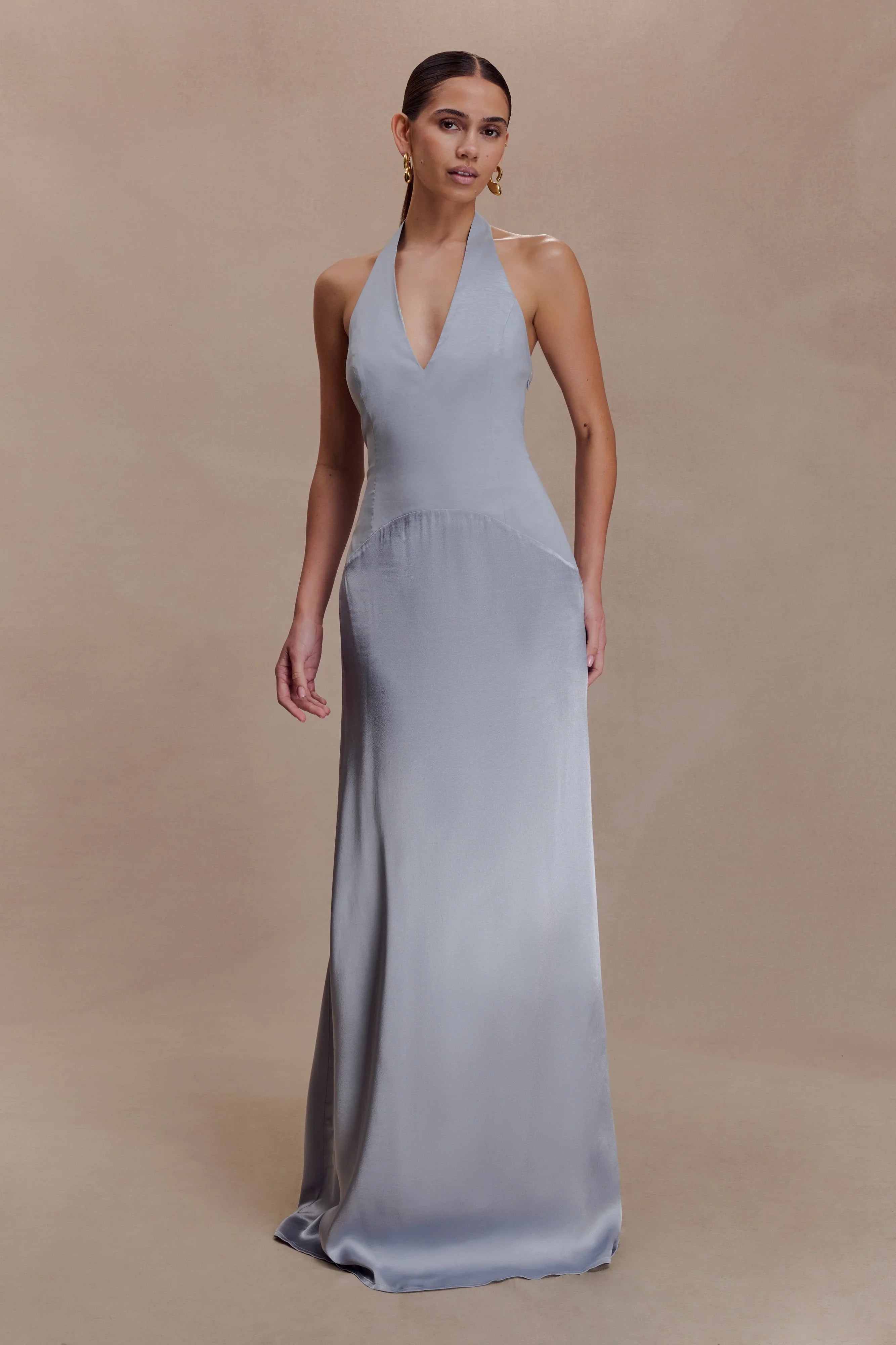 Maura Taffeta And Satin Maxi Dress Cornflower Blue