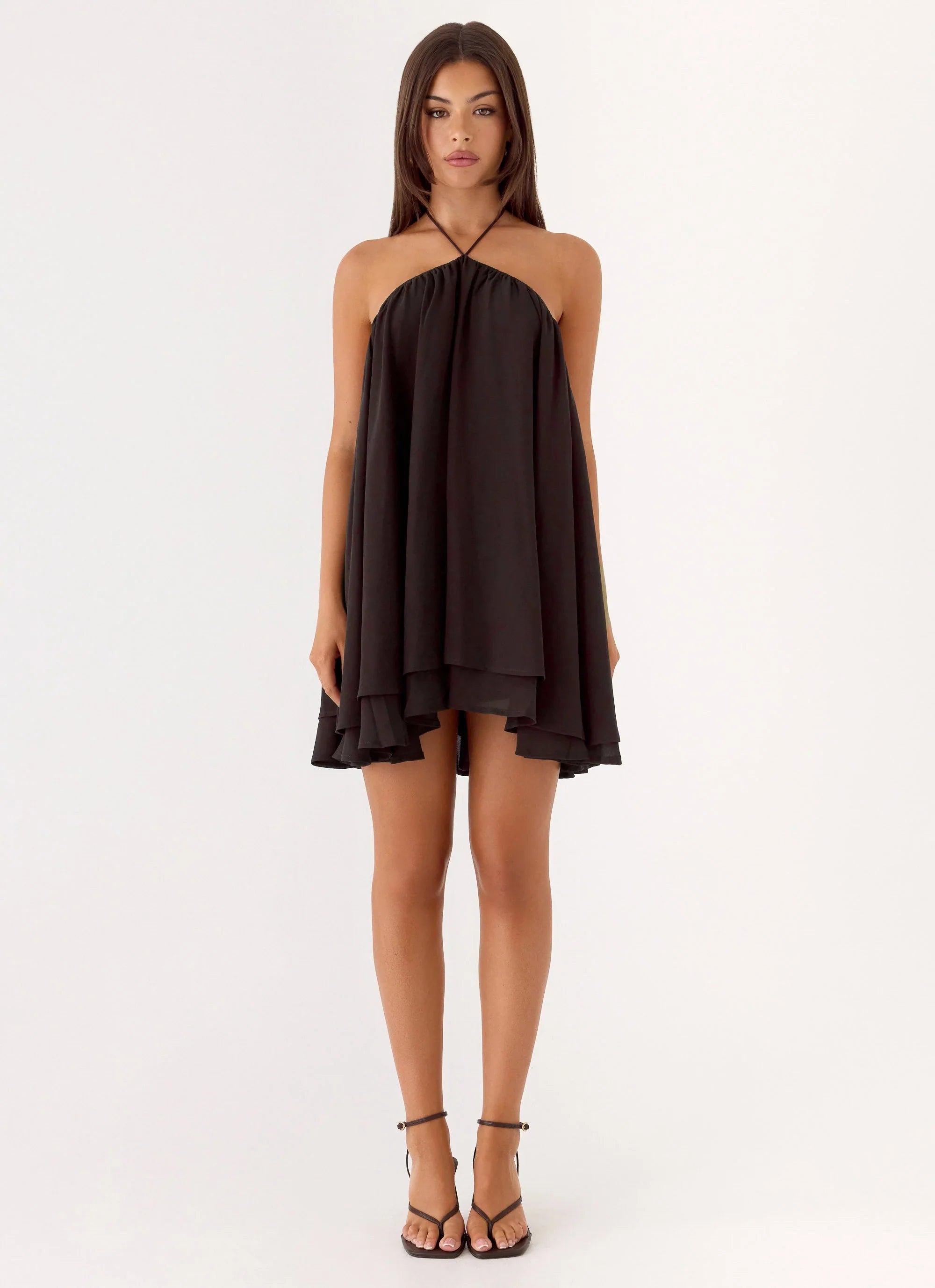 Alicelle Halter Mini Dress Chocolate