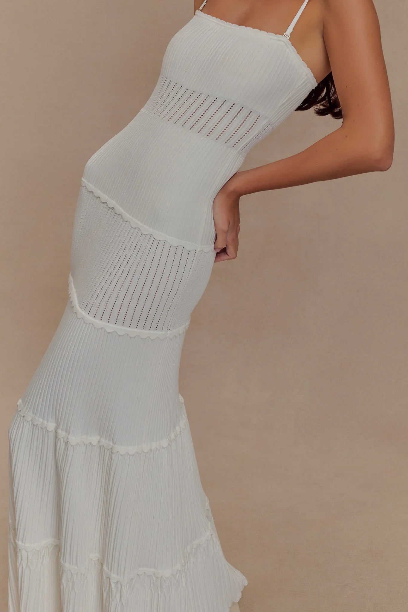 Finley Pointelle Knit Maxi Dress Ivory