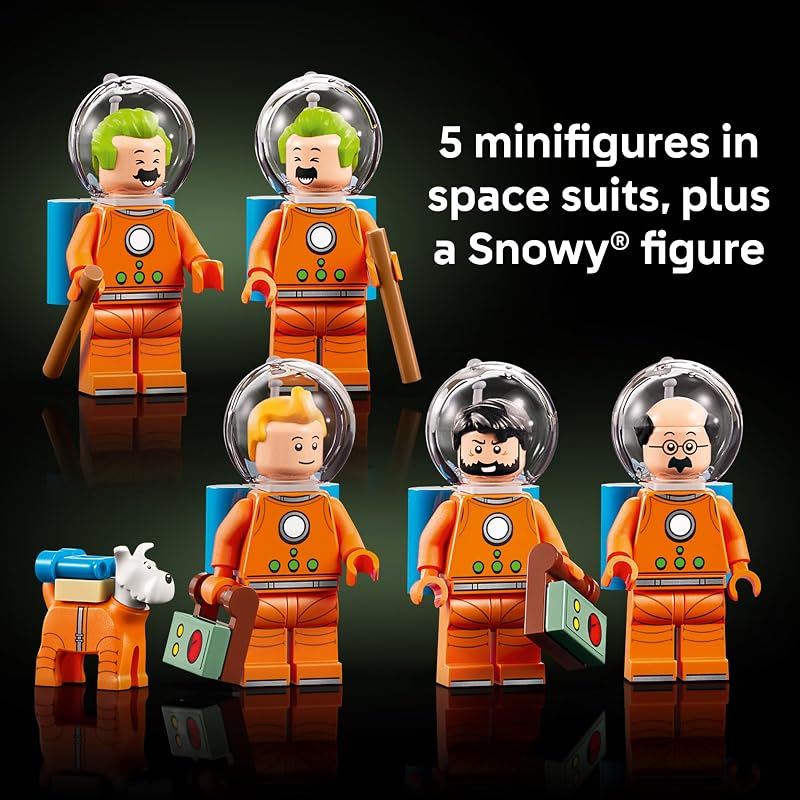 LEGO Ideas Tintin Moon Rocket Building Set for Adults Ages 18 Collectible Kit for Fans Bedroom or Home Office Decor Gifts for Comic Lovers 21367