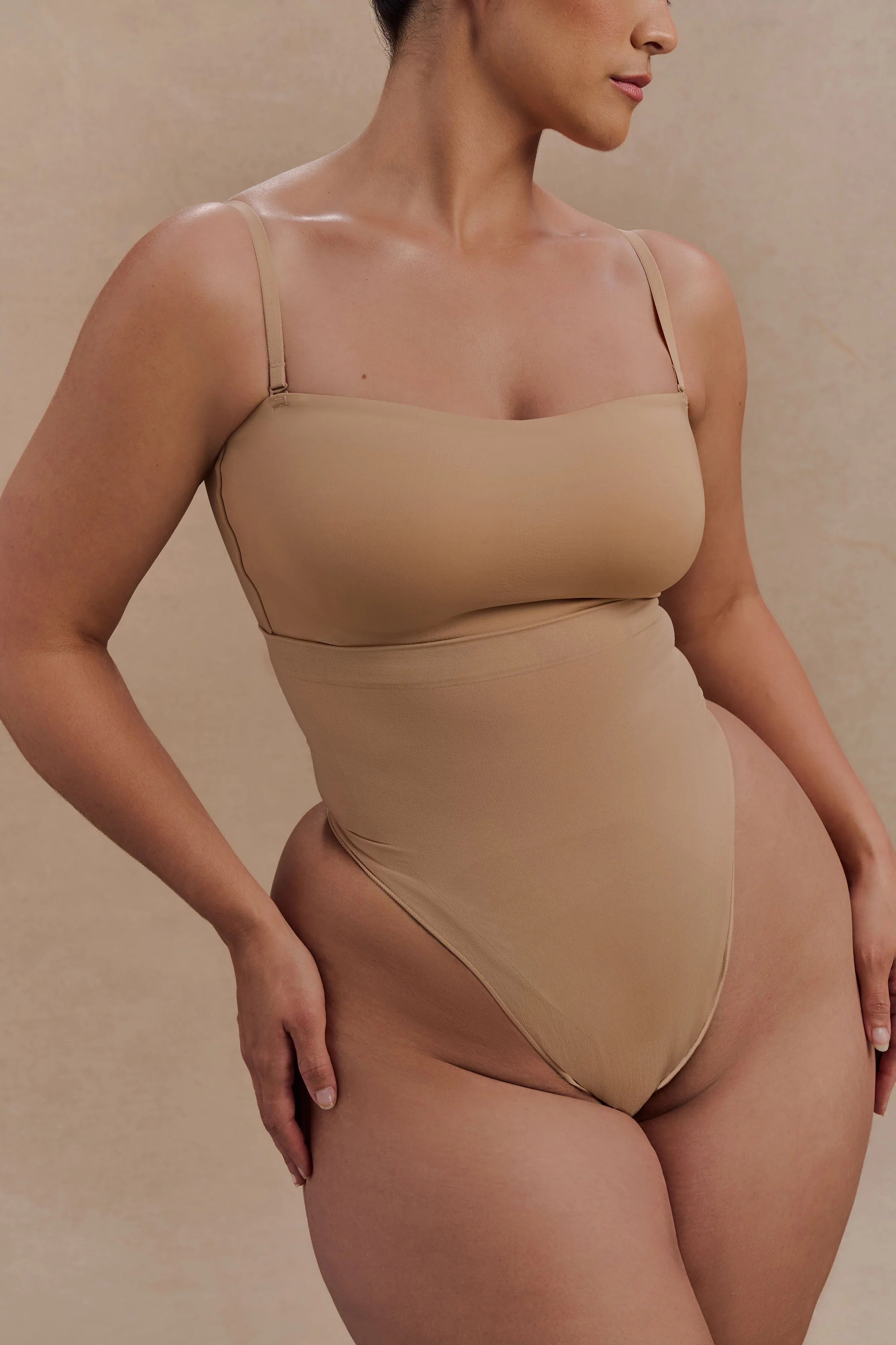 Saria High Waist Shapewear Briefs Beige