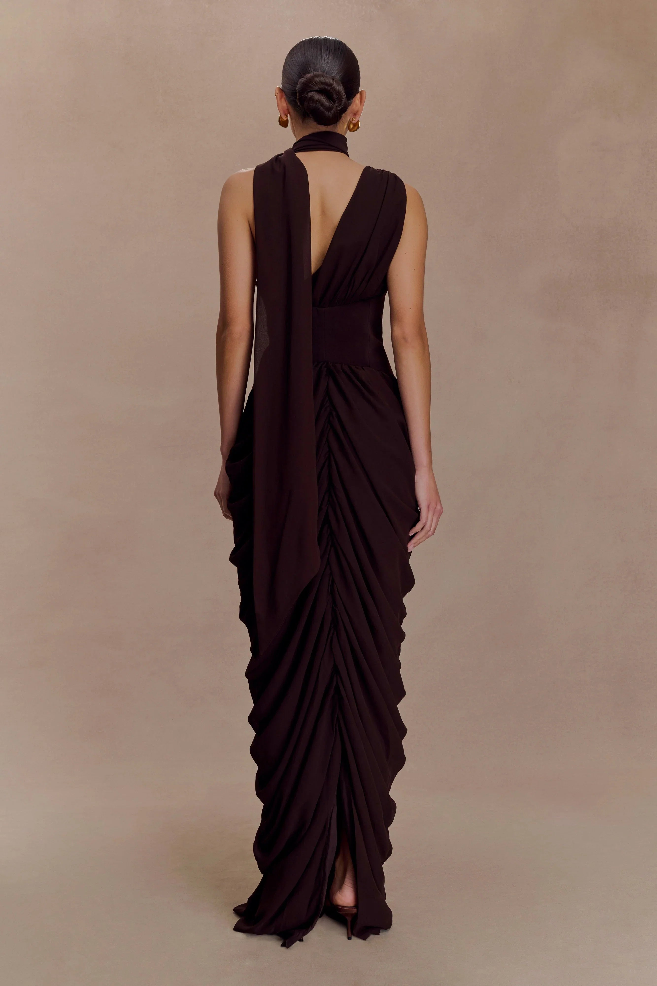 Alex Chiffon Maxi Dress Cacao Brown