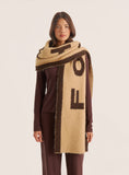 Beige Brown Knit Fourth Branded Scarf