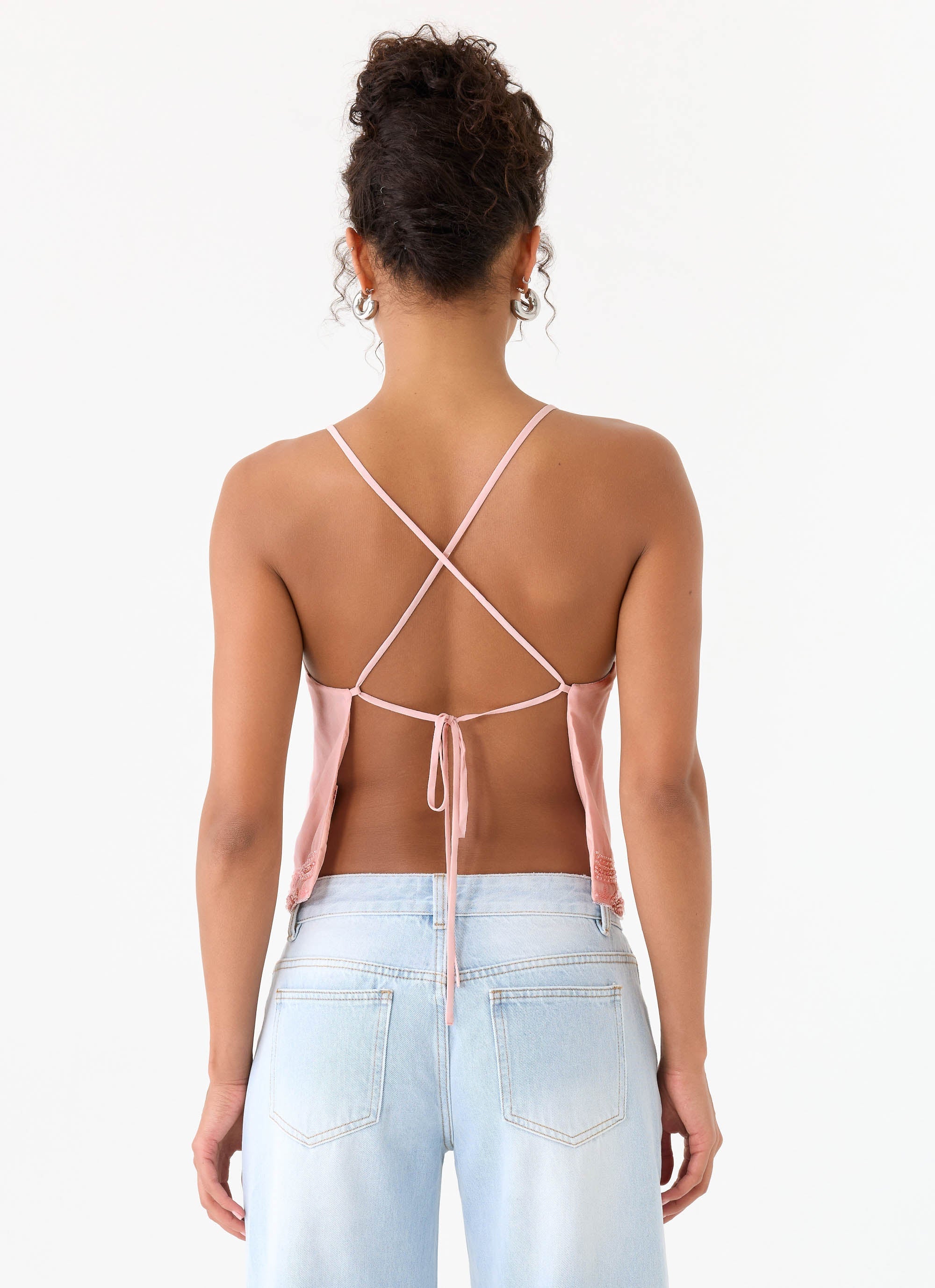 Avania Beaded Top Pink