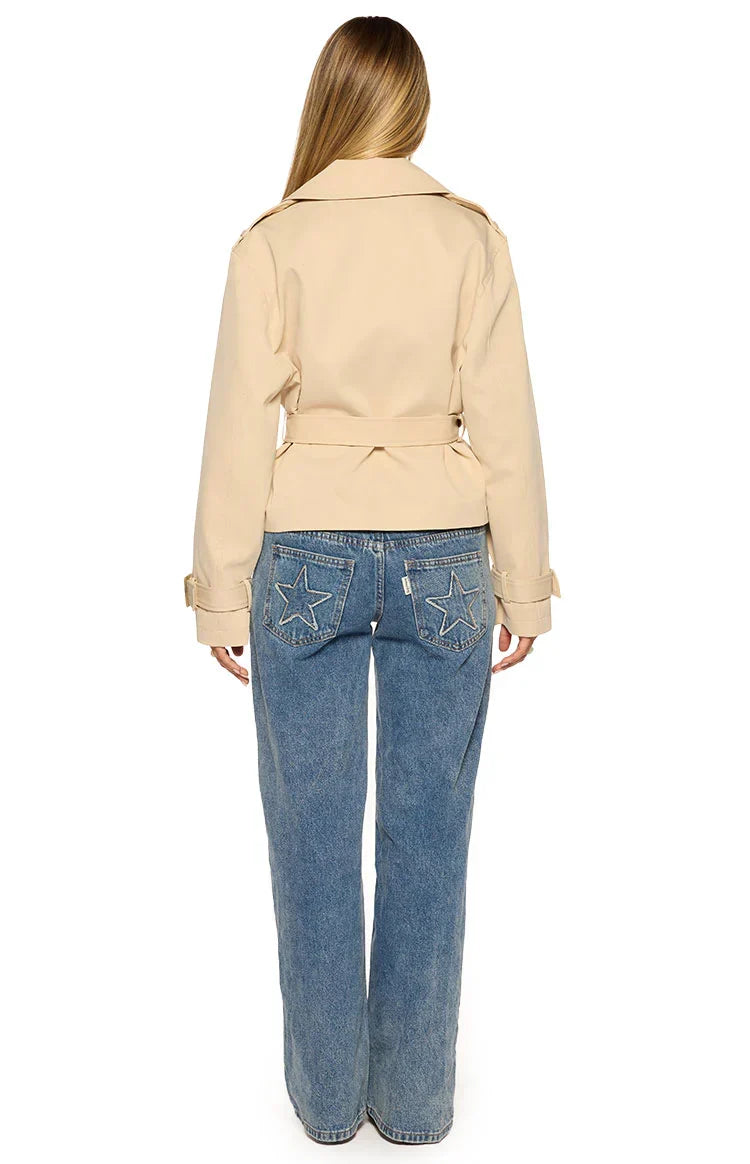 Wilda Cream Cropped Trench Coat PRE ORDER