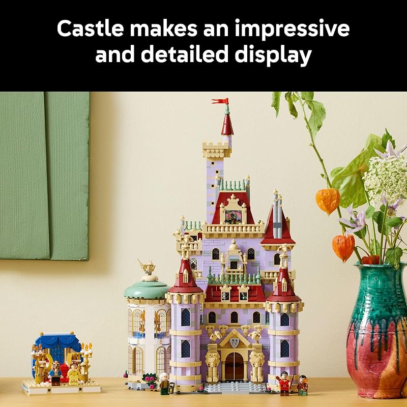 LEGO Disney Princess Beauty and The Beast Castle Building Set Room Decor for Women Men Ages 18 Model Building Kit for Adults Book Shelf Display Gift for Disney Fans 43263