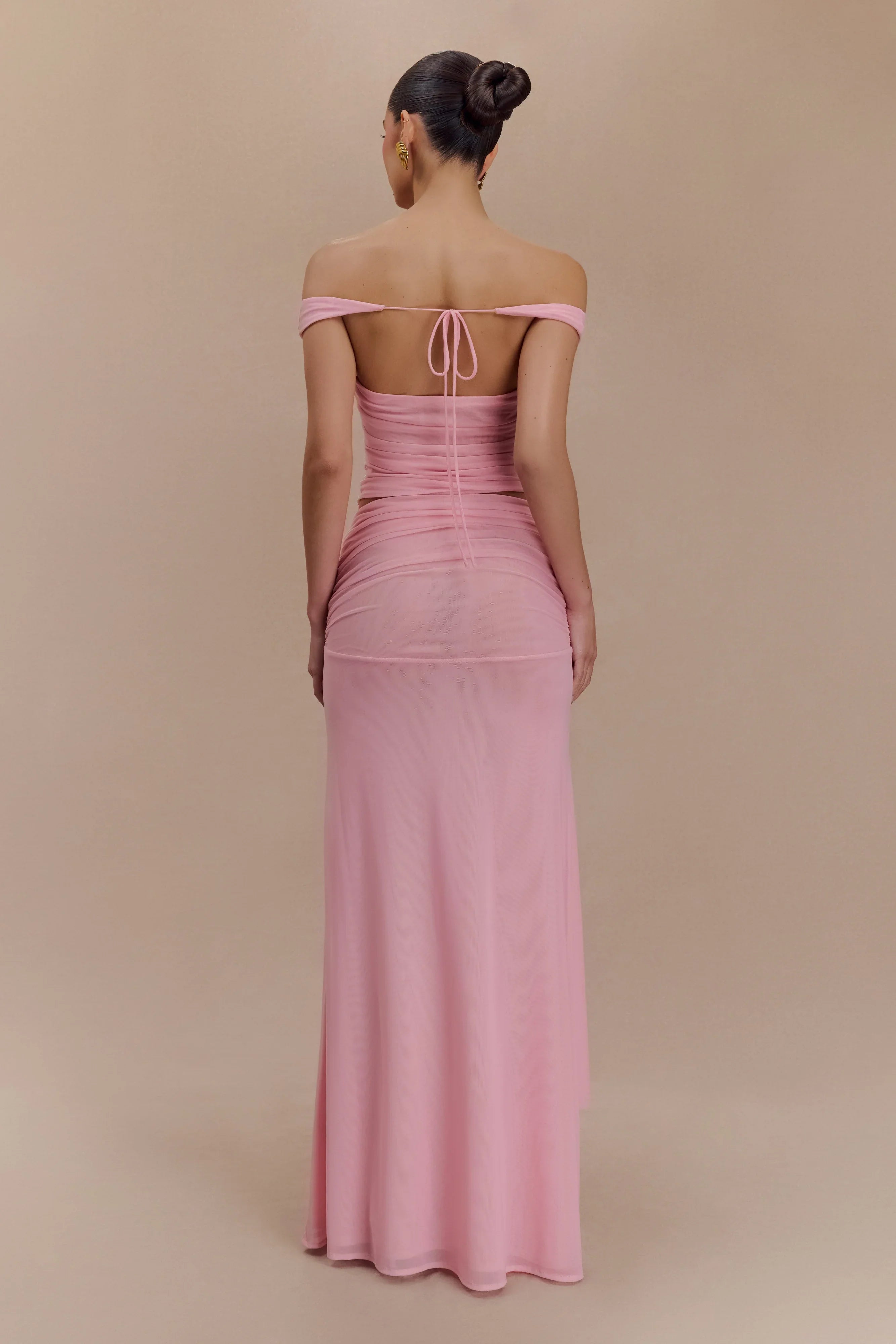 Arna Mesh Maxi Skirt Candy Pink