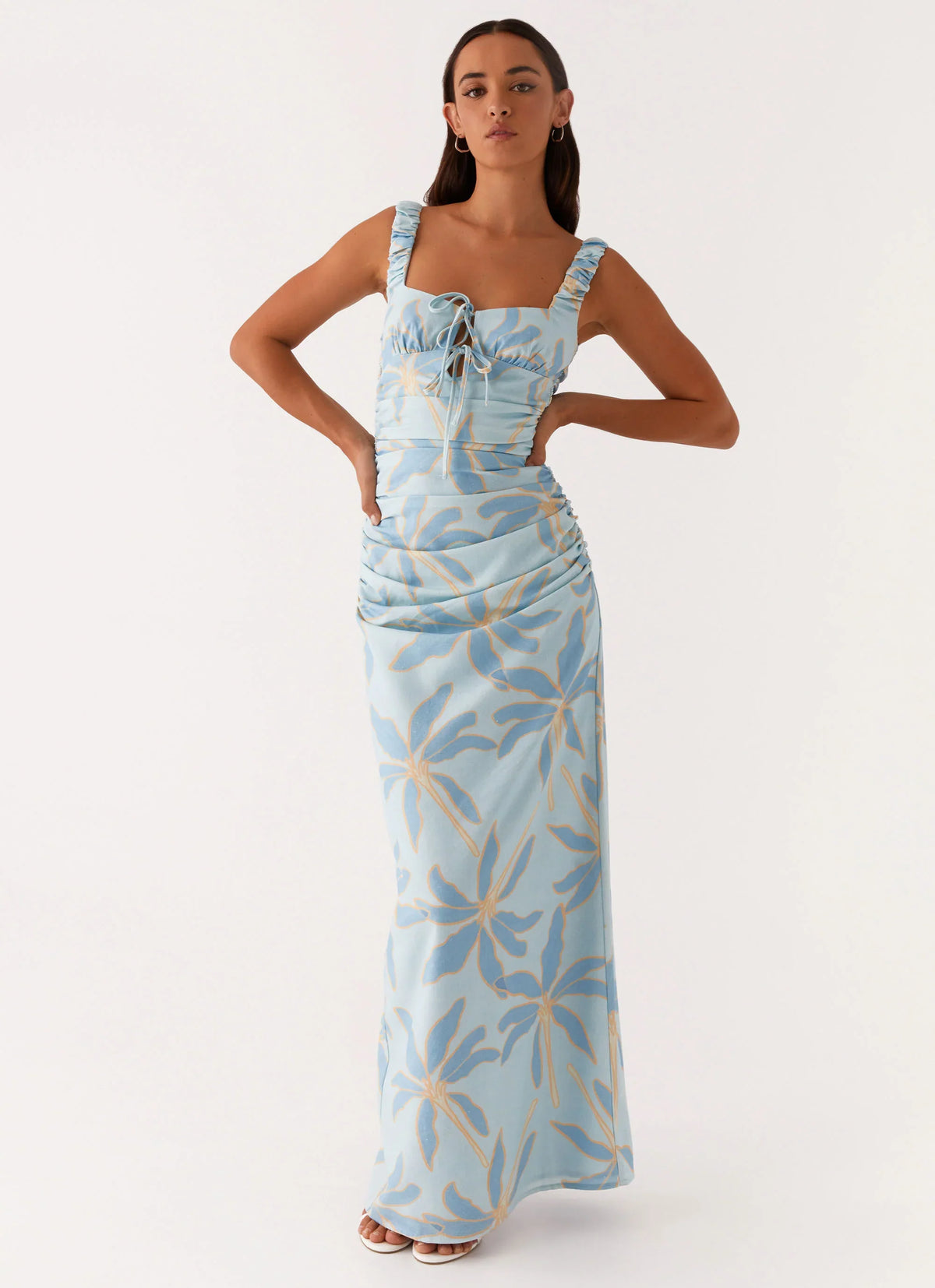 Cosmic Love Ruched Maxi Dress Opulent Blue