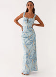 Cosmic Love Ruched Maxi Dress Opulent Blue
