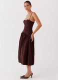 Yvette Corset Midi Dress Chocolate