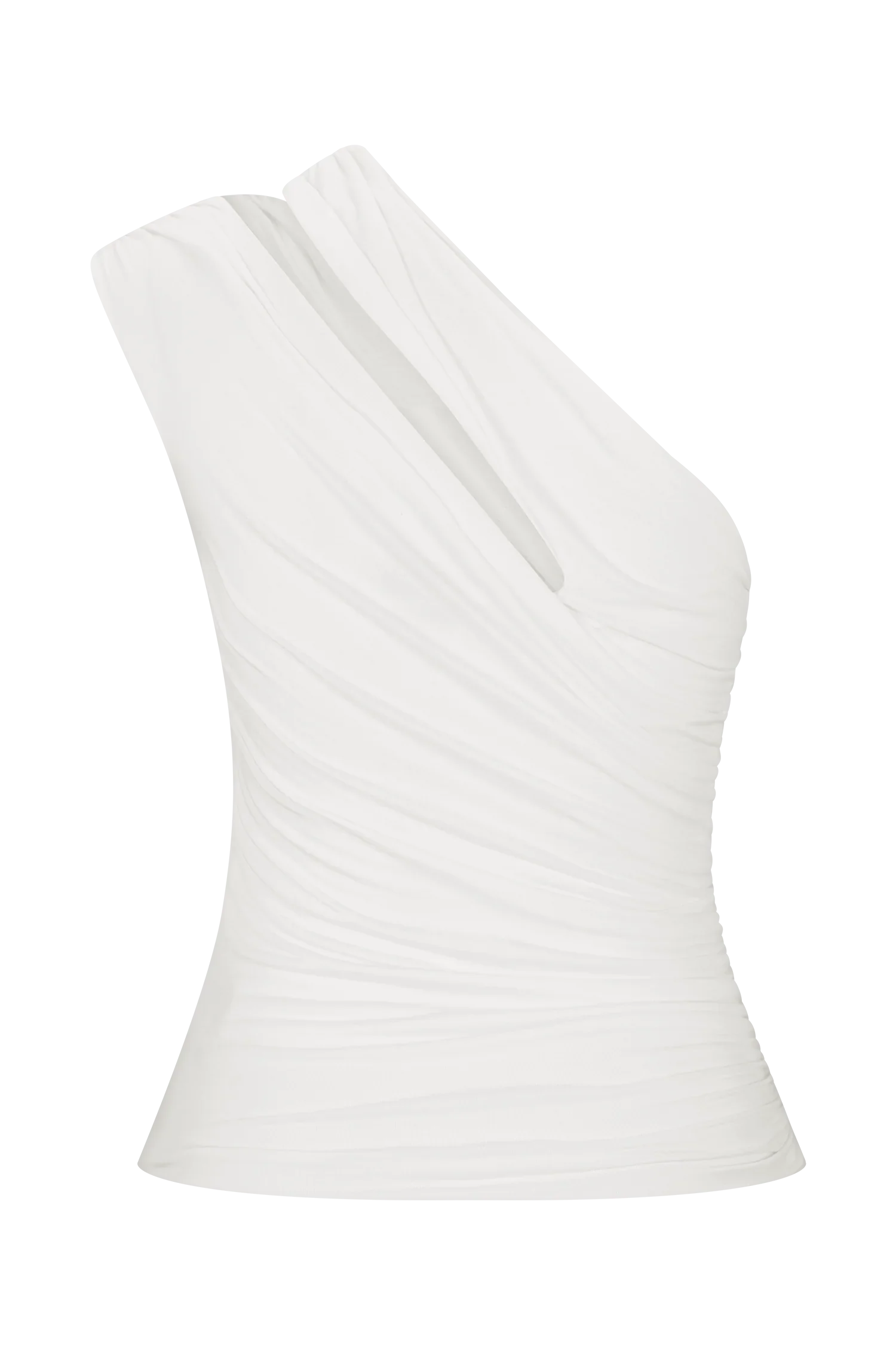 Anna One Shoulder Modal Top White