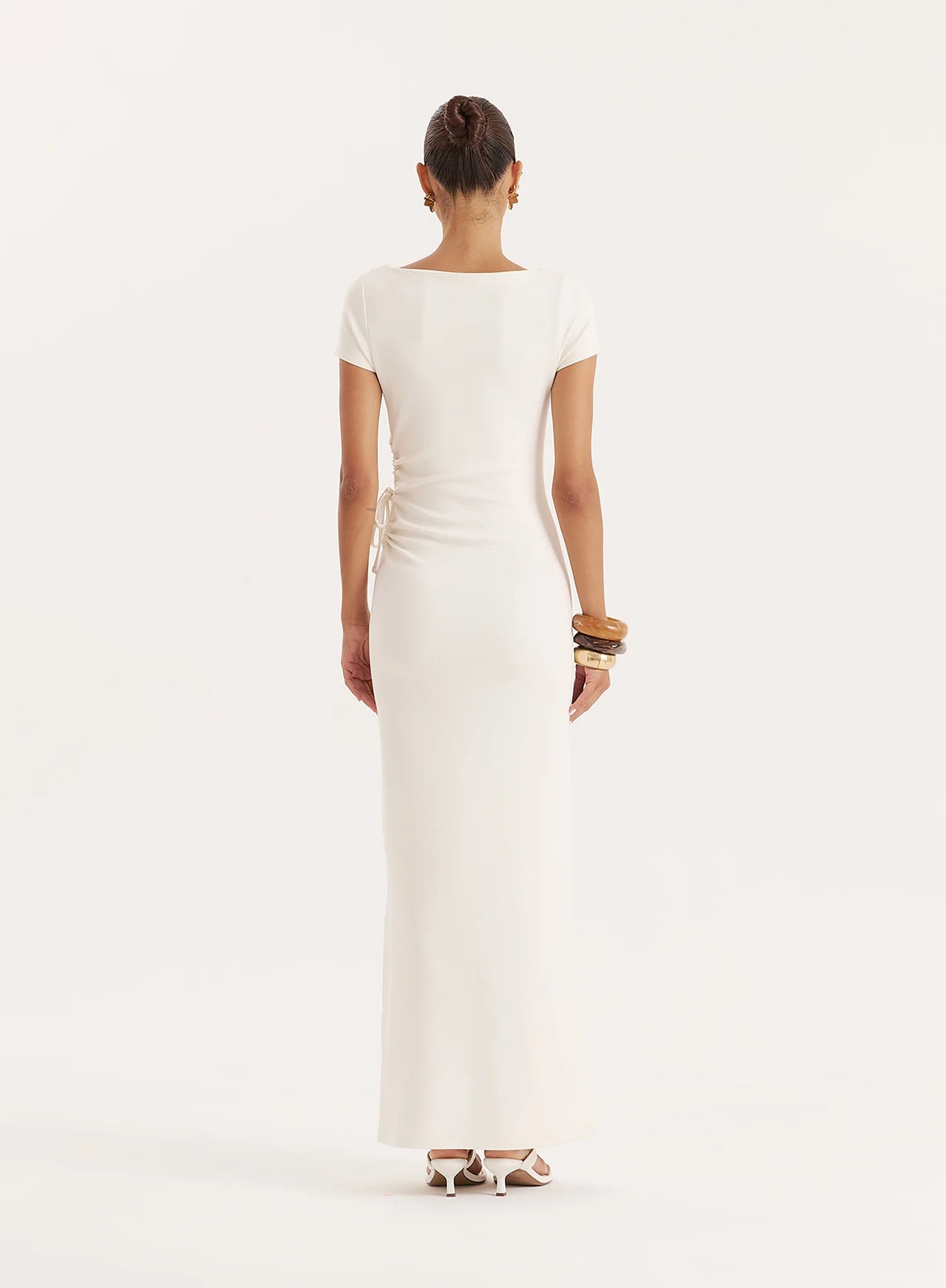 Off White Jersey Cut Out Maxi Dress