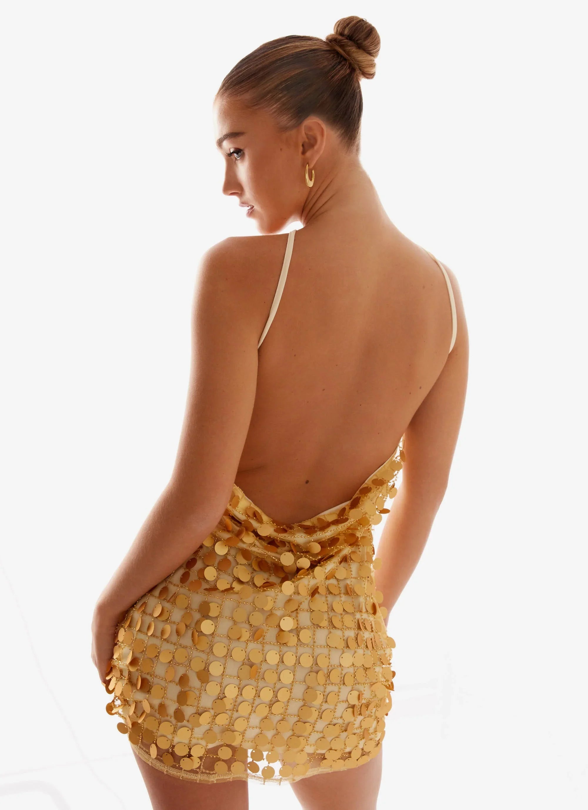 Xander Sequin Mini Dress Gold