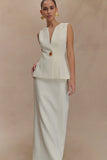 Angelie Suiting Maxi Skirt Ivory