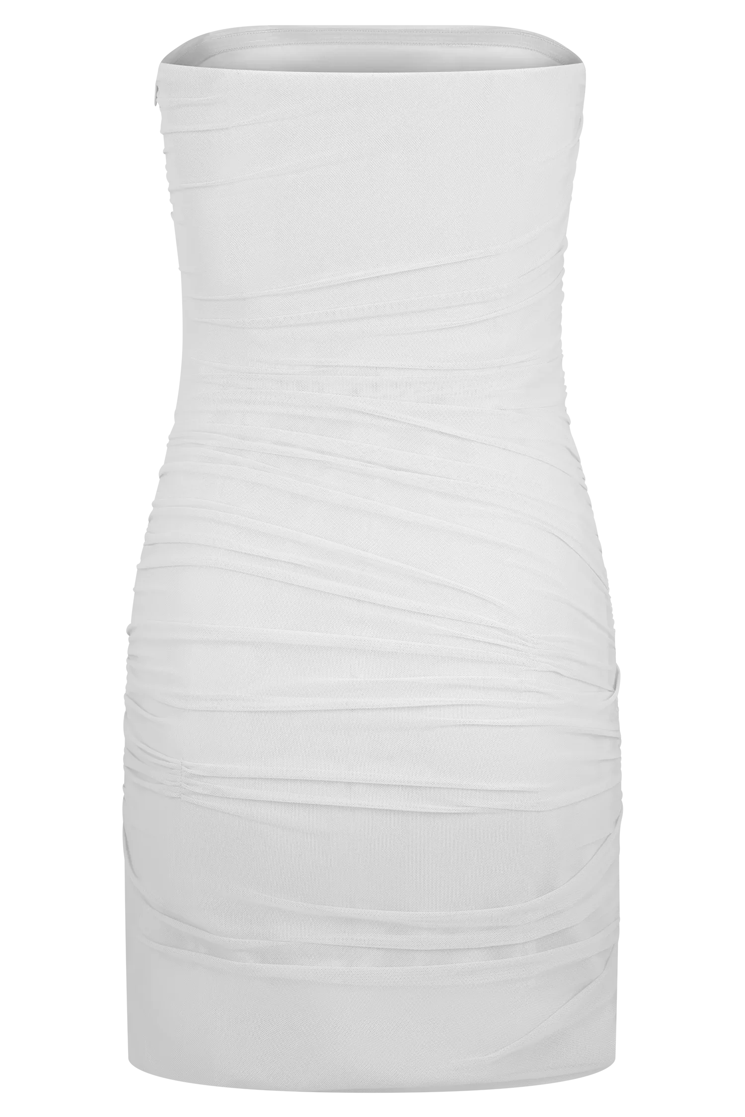 Jianna Strapless Mesh Mini Dress White