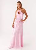 Mariella Linen Maxi Skirt Pink