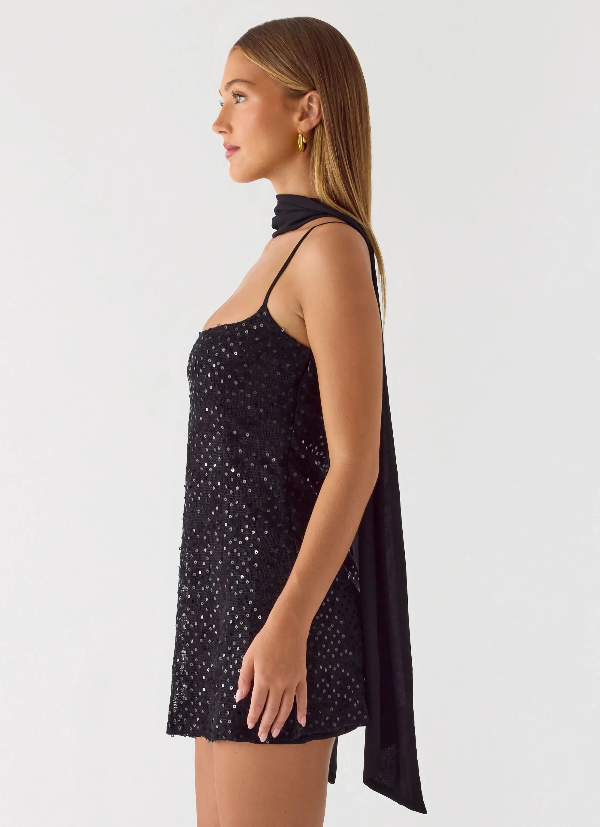 Vision Sequin Mini Dress Black