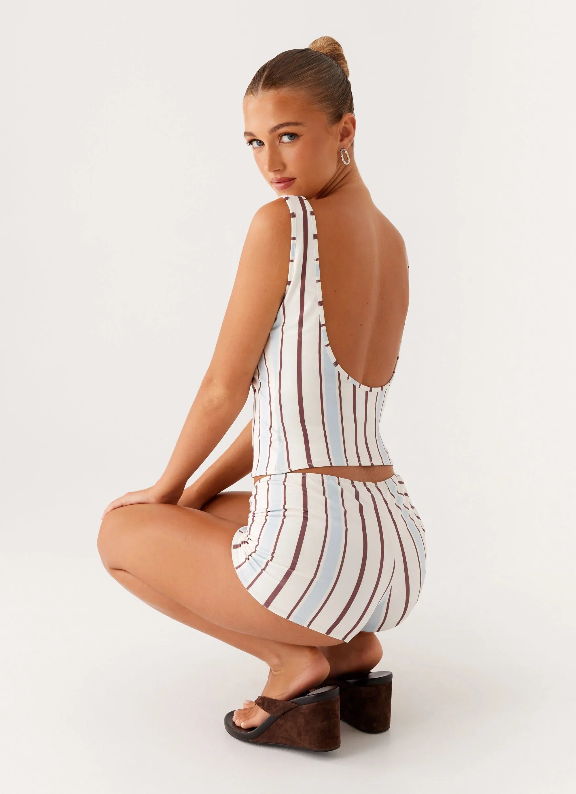 Suns Out Tank Top Blue Stripe