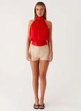 Willow Chiffon Top Red